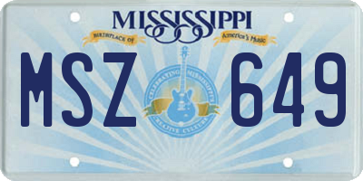 MS license plate MSZ649
