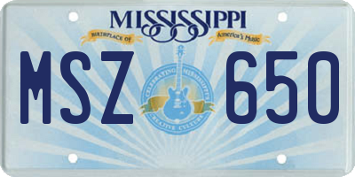 MS license plate MSZ650