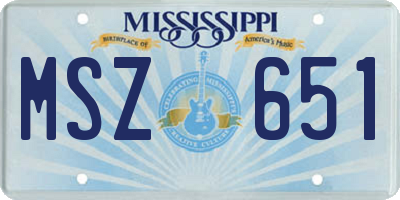 MS license plate MSZ651