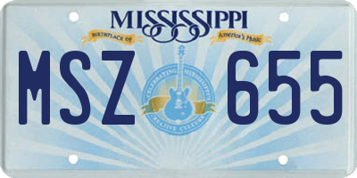 MS license plate MSZ655