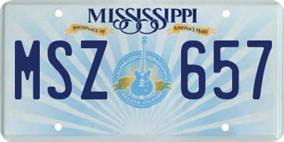 MS license plate MSZ657