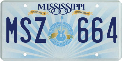 MS license plate MSZ664