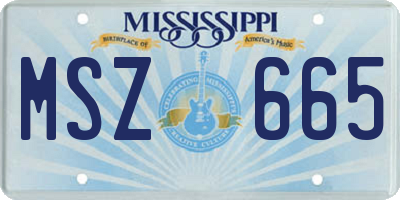MS license plate MSZ665