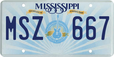 MS license plate MSZ667