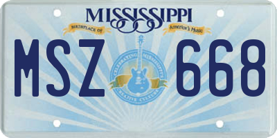 MS license plate MSZ668