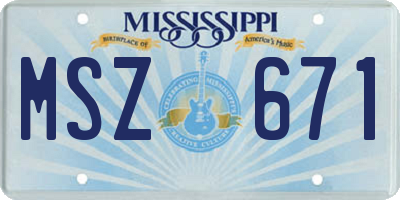 MS license plate MSZ671