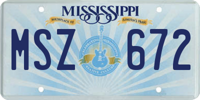 MS license plate MSZ672