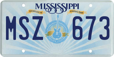 MS license plate MSZ673