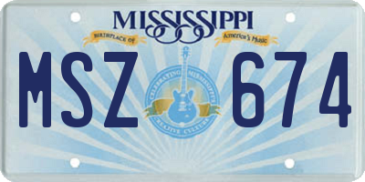 MS license plate MSZ674