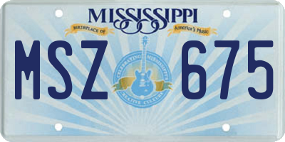 MS license plate MSZ675