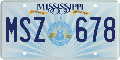 MS license plate MSZ678