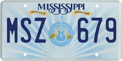 MS license plate MSZ679
