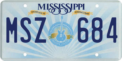 MS license plate MSZ684