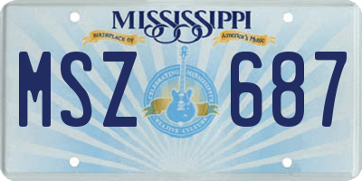 MS license plate MSZ687