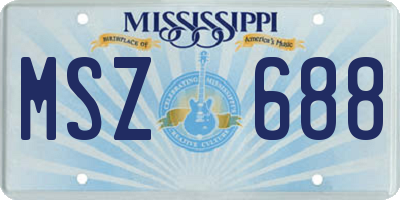 MS license plate MSZ688