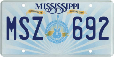 MS license plate MSZ692