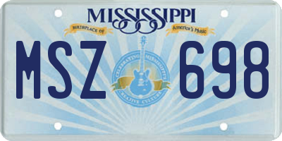 MS license plate MSZ698