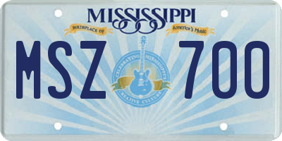 MS license plate MSZ700