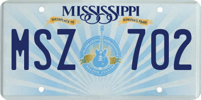 MS license plate MSZ702