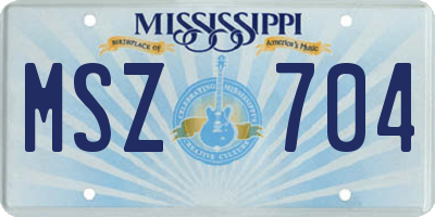 MS license plate MSZ704