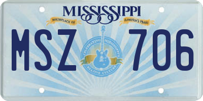 MS license plate MSZ706