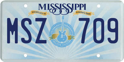MS license plate MSZ709