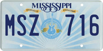 MS license plate MSZ716