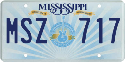 MS license plate MSZ717