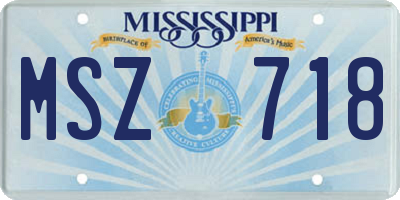 MS license plate MSZ718