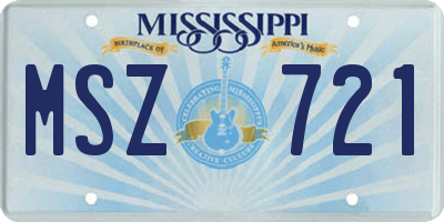 MS license plate MSZ721