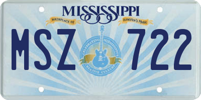 MS license plate MSZ722
