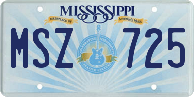 MS license plate MSZ725