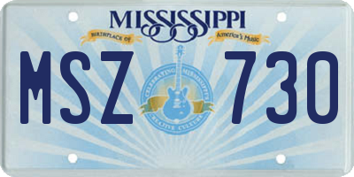 MS license plate MSZ730
