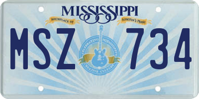 MS license plate MSZ734
