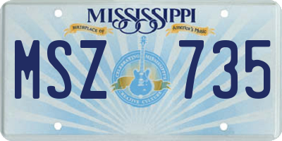 MS license plate MSZ735