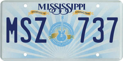 MS license plate MSZ737
