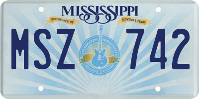 MS license plate MSZ742