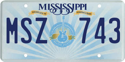 MS license plate MSZ743