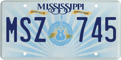 MS license plate MSZ745
