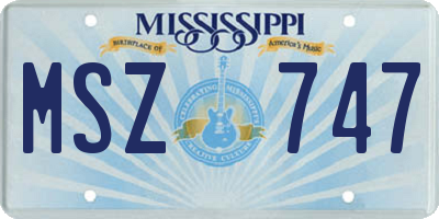 MS license plate MSZ747