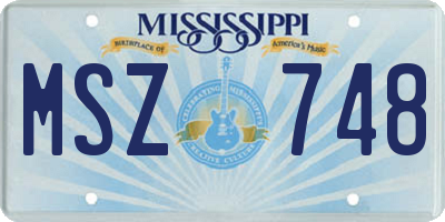MS license plate MSZ748