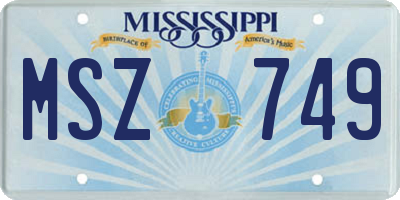 MS license plate MSZ749