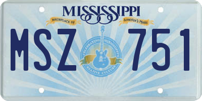 MS license plate MSZ751