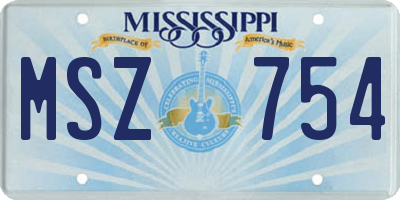 MS license plate MSZ754