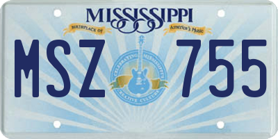 MS license plate MSZ755