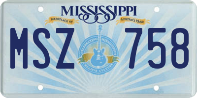 MS license plate MSZ758