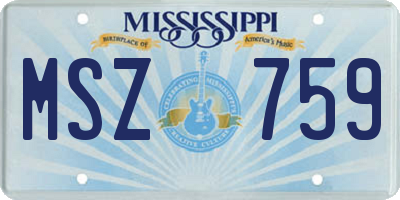 MS license plate MSZ759
