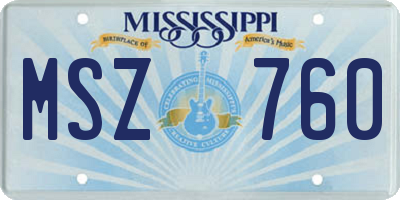 MS license plate MSZ760