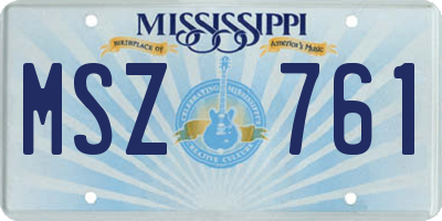 MS license plate MSZ761