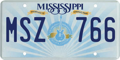 MS license plate MSZ766